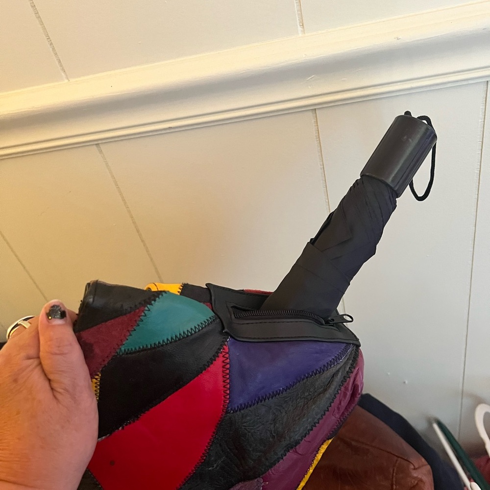 Multicolor Patchwork Shoulder Bag - image 5